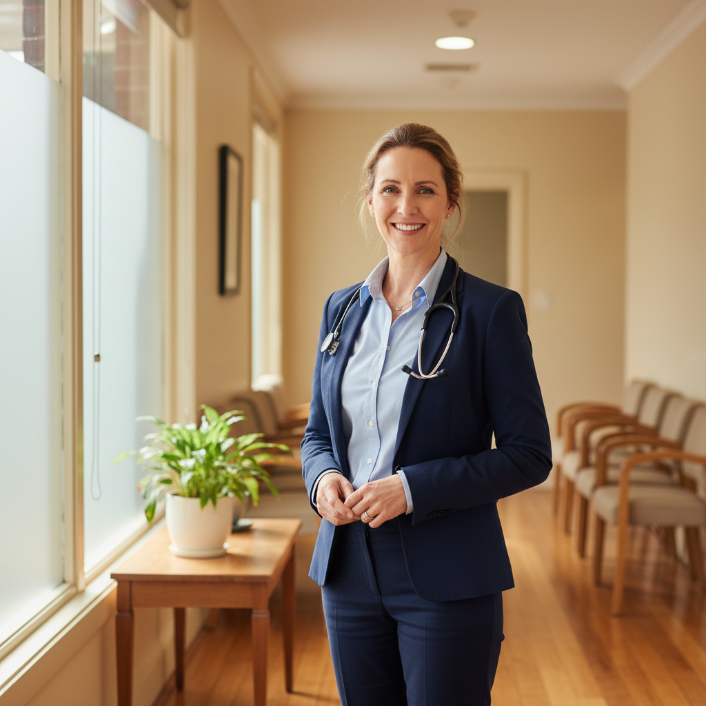 Smiling AMPS member in their own clinic