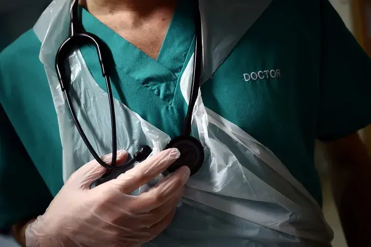 A doctor wearing a stethoscope
